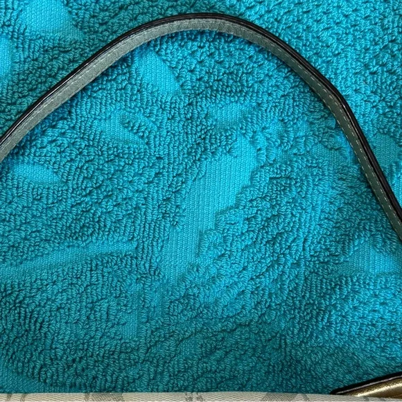 Coach Metallic Gold/Cream Signature Flat Wristlet/ Clutch - Picture 7 of 10